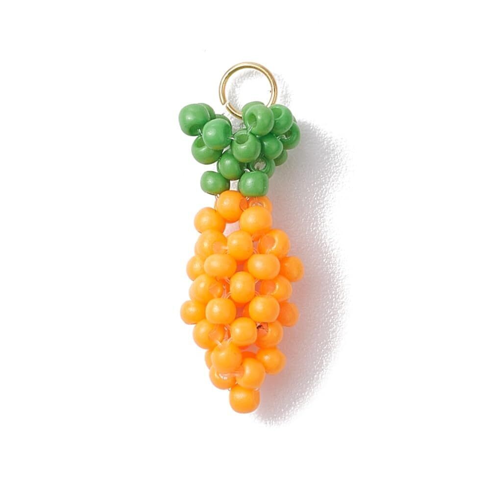 1662 10Pcs Glass Easter Hanging Ornaments Imitation Vegetable Seed Bead